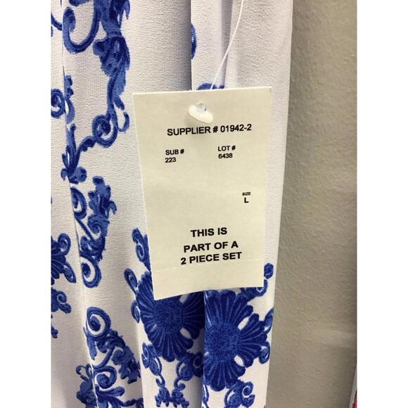 Danny and Nicole 2 piece jacket dress cobalt/ivory size Large - Picture 6 of 6